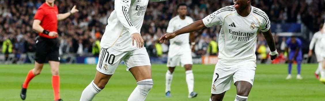 姆巴佩梅开二度，皇家马德里，6：1大胜摩纳哥